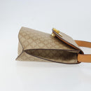 CELINE Macadam Canvas Shoulder Bag PVC Beige Gold Auth 157670-4