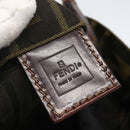 FENDI Zucca Canvas Hand Bag Black Brown Auth 157672-10
