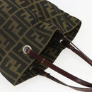 FENDI Zucca Canvas Hand Bag Black Brown Auth 157672-6