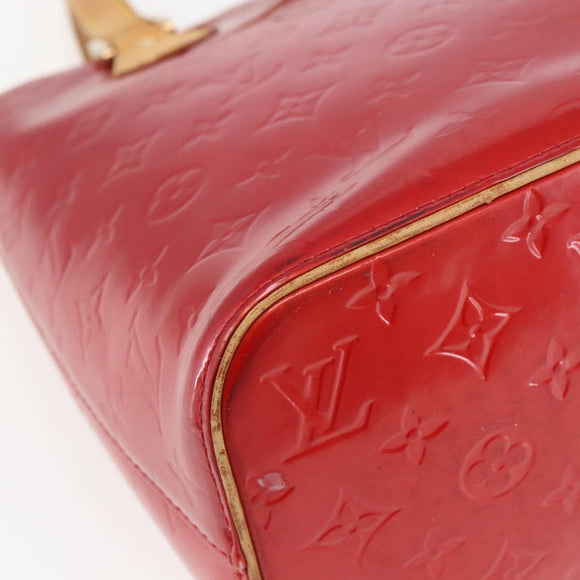 LOUIS VUITTON Monogram Vernis Houston Hand Bag Rouge M91092 LV Auth 157674