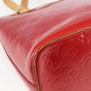 LOUIS VUITTON Monogram Vernis Houston Hand Bag Rouge M91092 LV Auth 157674-9