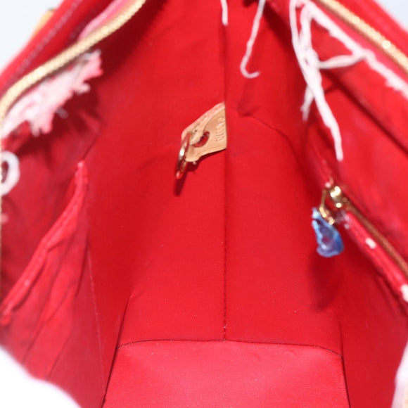 LOUIS VUITTON Monogram Vernis Houston Hand Bag Rouge M91092 LV Auth 157674