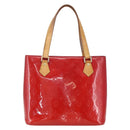LOUIS VUITTON Monogram Vernis Houston Hand Bag Rouge M91092 LV Auth 157674-13