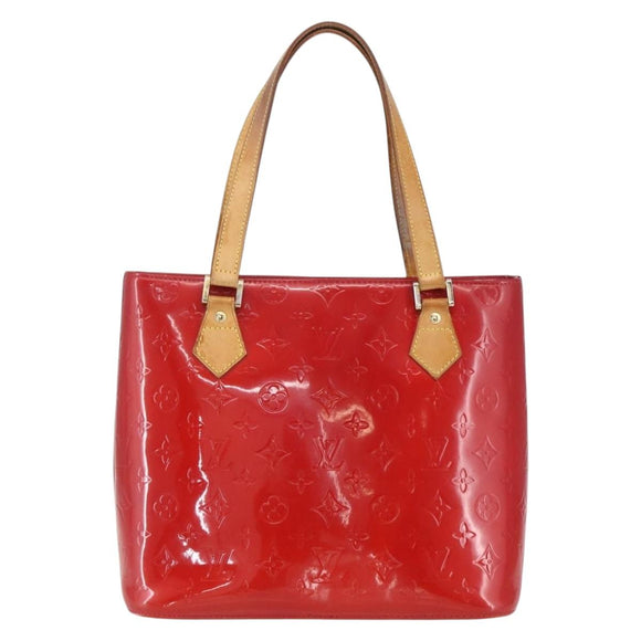 LOUIS VUITTON Monogram Vernis Houston Hand Bag Rouge M91092 LV Auth 157674