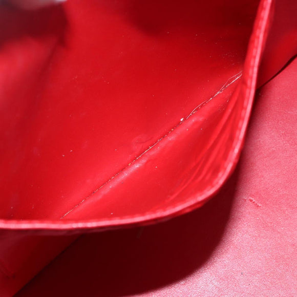 LOUIS VUITTON Monogram Vernis Houston Hand Bag Rouge M91092 LV Auth 157674