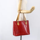 LOUIS VUITTON Monogram Vernis Houston Hand Bag Rouge M91092 LV Auth 157674-23