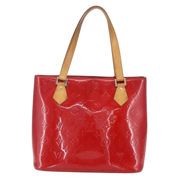 LOUIS VUITTON Monogram Vernis Houston Hand Bag Rouge M91092 LV Auth 157674