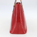 LOUIS VUITTON Monogram Vernis Houston Hand Bag Rouge M91092 LV Auth 157674-3