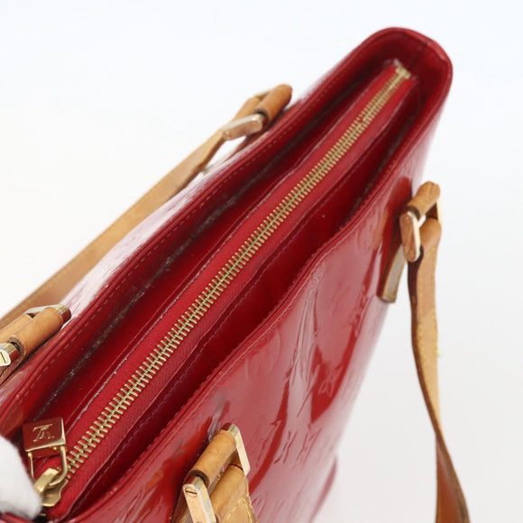LOUIS VUITTON Monogram Vernis Houston Hand Bag Rouge M91092 LV Auth 157674