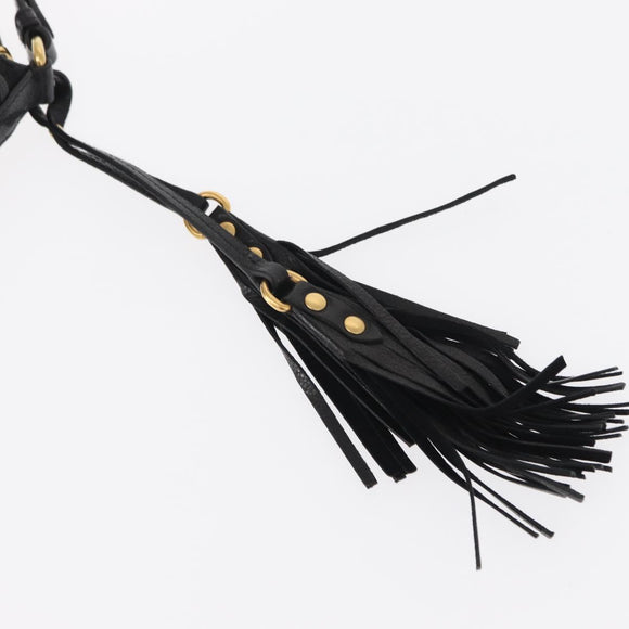 PRADA Shoulder Bag Nylon Black Gold Auth 157682V