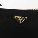 PRADA Shoulder Bag Nylon Black Gold Auth 157682V-15