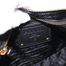 PRADA Shoulder Bag Nylon Black Gold Auth 157682V-17