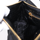 PRADA Shoulder Bag Nylon Black Gold Auth 157682V-20