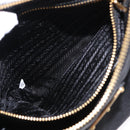 PRADA Shoulder Bag Nylon Black Gold Auth 157682V-22