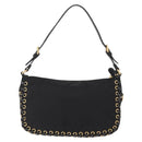 PRADA Shoulder Bag Nylon Black Gold Auth 157682V-3