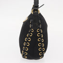 PRADA Shoulder Bag Nylon Black Gold Auth 157682V-4