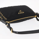 PRADA Shoulder Bag Nylon Black Gold Auth 157682V-6