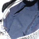 FENDI Zucchino Canvas Mamma Baguette Shoulder Bag Navy Silver Auth 157684-11
