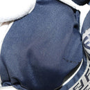 FENDI Zucchino Canvas Mamma Baguette Shoulder Bag Navy Silver Auth 157684-12