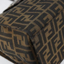 FENDI Zucca Canvas Mamma Baguette Tote Bag Brown Black Auth 157686-14