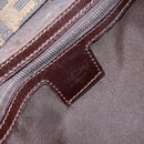 FENDI Zucca Canvas Mamma Baguette Tote Bag Brown Black Auth 157686-19