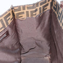 FENDI Zucca Canvas Mamma Baguette Tote Bag Brown Black Auth 157686-20
