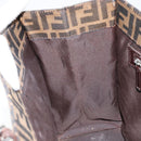 FENDI Zucca Canvas Mamma Baguette Tote Bag Brown Black Auth 157686-21