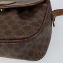 CELINE Macadam Canvas Shoulder Bag PVC Leather Brown Gold Auth 157688-14