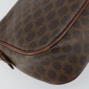 CELINE Macadam Canvas Shoulder Bag PVC Leather Brown Gold Auth 157688-16