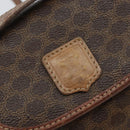 CELINE Macadam Canvas Shoulder Bag PVC Leather Brown Gold Auth 157688-17