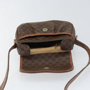 CELINE Macadam Canvas Shoulder Bag PVC Leather Brown Gold Auth 157688-10