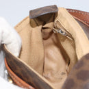 CELINE Macadam Canvas Shoulder Bag PVC Leather Brown Gold Auth 157688-20