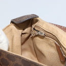 CELINE Macadam Canvas Shoulder Bag PVC Leather Brown Gold Auth 157688-21