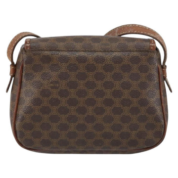 CELINE Macadam Canvas Shoulder Bag PVC Leather Brown Gold Auth 157688 - 0