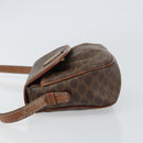 CELINE Macadam Canvas Shoulder Bag PVC Leather Brown Gold Auth 157688-4