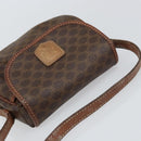 CELINE Macadam Canvas Shoulder Bag PVC Leather Brown Gold Auth 157688-6