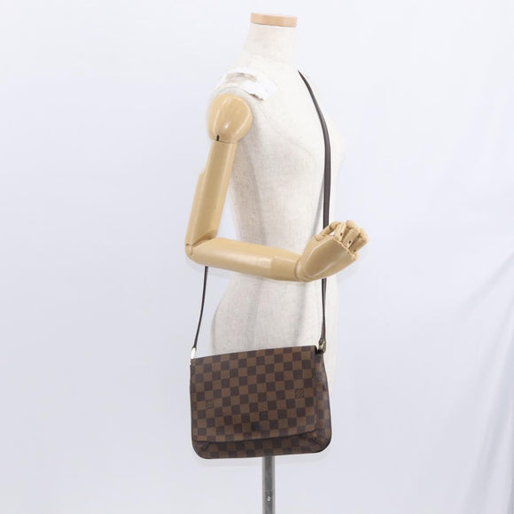LOUIS VUITTON Damier Ebene Musette Tango Shoulder Bag N51301 LV Auth 157718