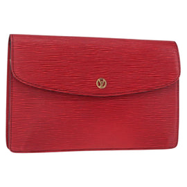 LOUIS VUITTON Epi Montaigne 27 Clutch Bag Red M52657 LV Auth 157734