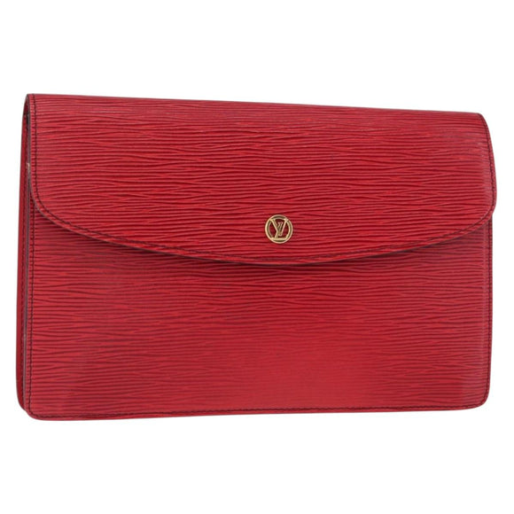 LOUIS VUITTON Epi Montaigne 27 Clutch Bag Red M52657 LV Auth 157734