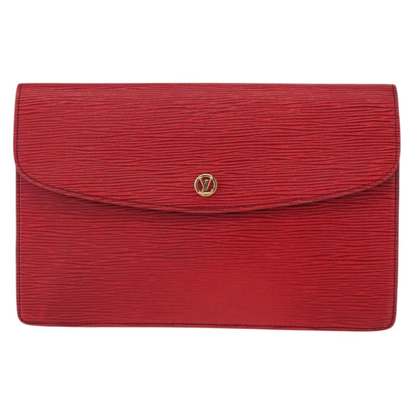 LOUIS VUITTON Epi Montaigne 27 Clutch Bag Red M52657 LV Auth 157734