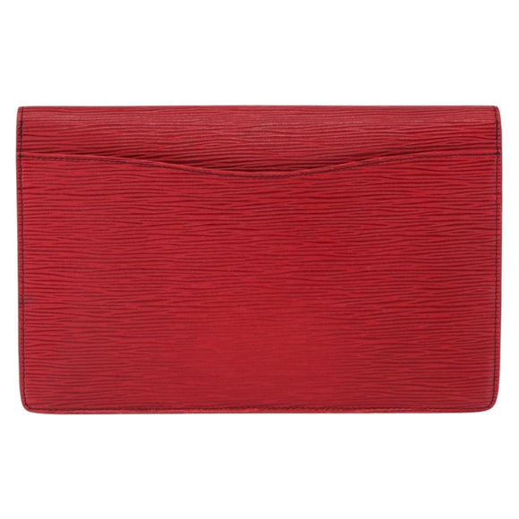 LOUIS VUITTON Epi Montaigne 27 Clutch Bag Red M52657 LV Auth 157734