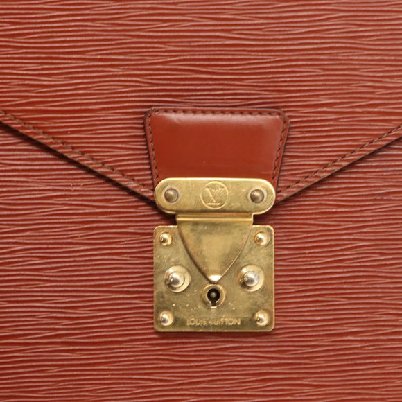 LOUIS VUITTON Epi Serviette Conseiller Briefcase Brown M54423 LV Auth 157735