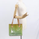 LOUIS VUITTON Monogram Vernis Houston Hand Bag Baby Blue M91005 LV Auth 157739-23