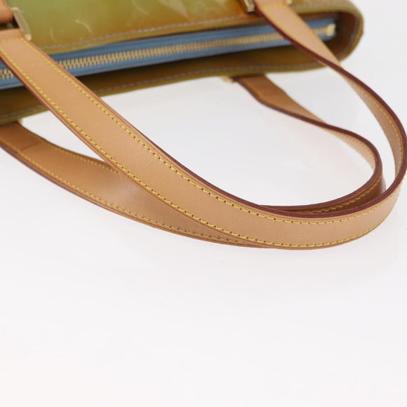 LOUIS VUITTON Monogram Vernis Houston Hand Bag Baby Blue M91005 LV Auth 157739