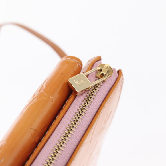 LOUIS VUITTON Monogram Vernis Motto Pouch Marshmallow Pink M91312 LV Auth 157744
