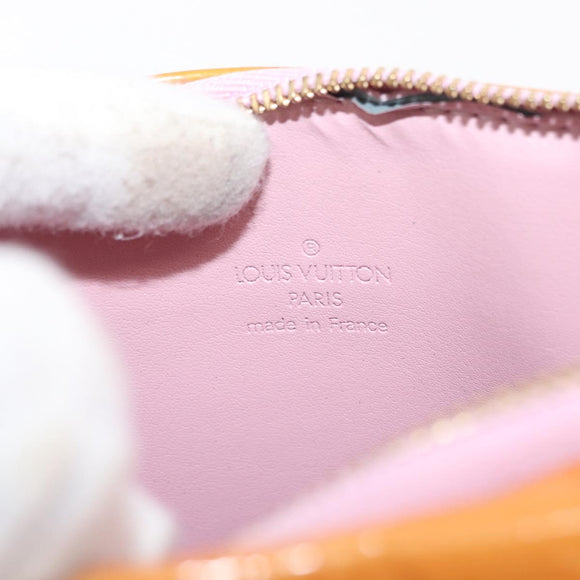LOUIS VUITTON Monogram Vernis Motto Pouch Marshmallow Pink M91312 LV Auth 157744