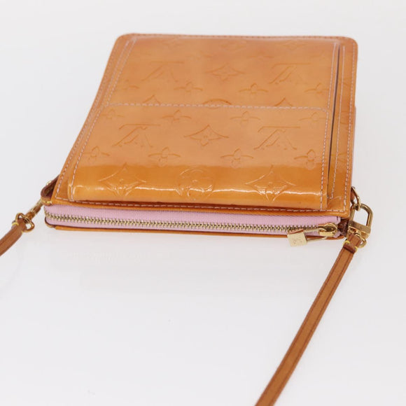 LOUIS VUITTON Monogram Vernis Motto Pouch Marshmallow Pink M91312 LV Auth 157744