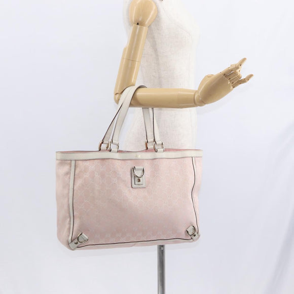 GUCCI GG Canvas Tote Bag Pink Gold 141472 Auth 157745