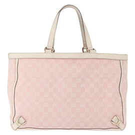 GUCCI GG Canvas Tote Bag Pink Gold 141472 Auth 157745 - 0