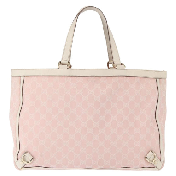 GUCCI GG Canvas Tote Bag Pink Gold 141472 Auth 157745